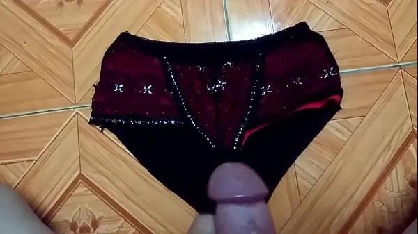 HD Sparkling red and black underwear | Cum on panties compilation the best 功率夹