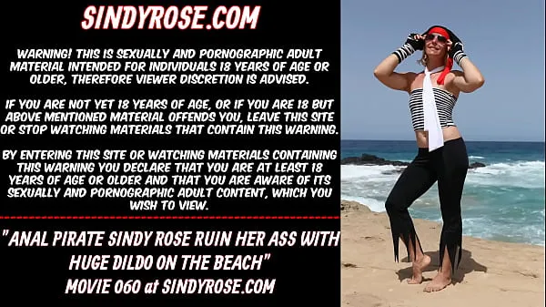 HD Anal pirate Sindy Rose ruin her ass with huge dildo on the beach power Clips