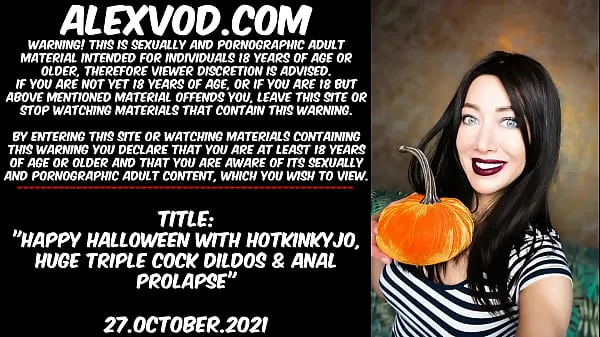 HD Happy Halloween with Hotkinkyjo, huge triple cock dildos & anal prolapse مقاطع الطاقة