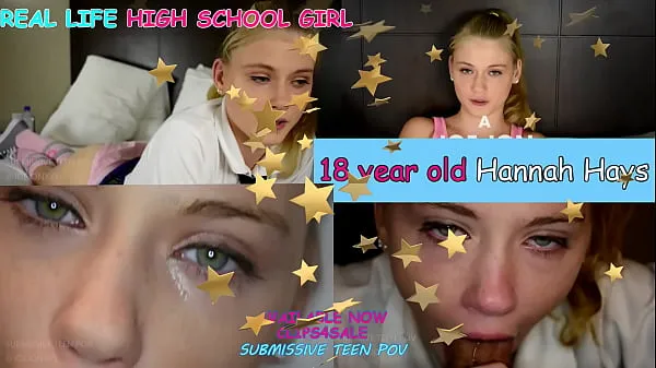 HD Vida real Hannah Hays, estudante do 12º ano, de 18 anos, aprende a chupar um pau lenta e sensualmente com um velho sujo clipes de energia