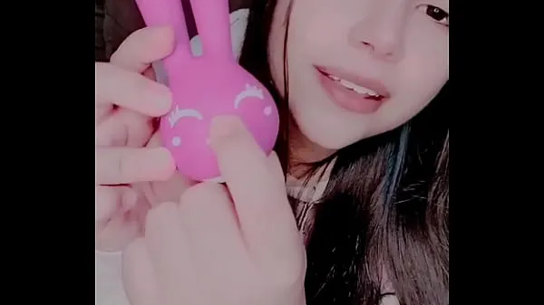 HD Good girl receives a cute rabbit toy power Clips