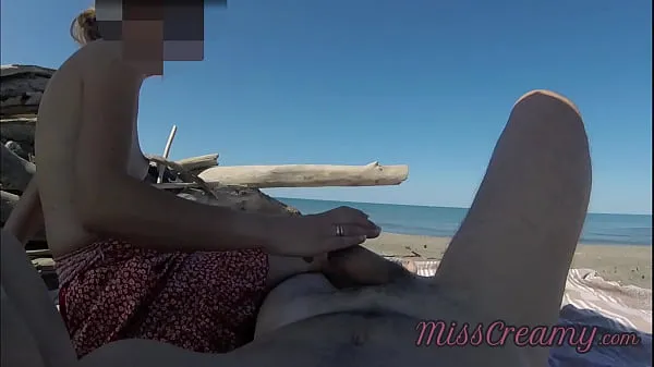 HD Strangers caught my wife touching and masturbating my cock on a public nude beach - Real amateur french - MissCreamy power Clips