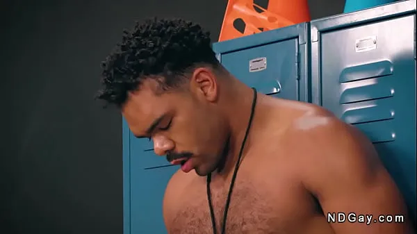 HD College football players Jayden Marcos and Elliot Finn sucking bbc to black coach Brock Johnsyn then anal gang bang fucking in locker room พาวเวอร์คลิป